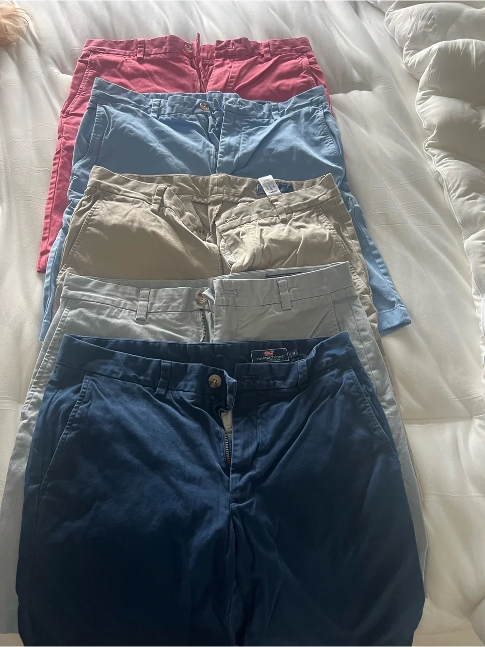 Vineyard Vines Men’s Chino Shorts - Navy, Tan, Light Blue, Coral, Gray